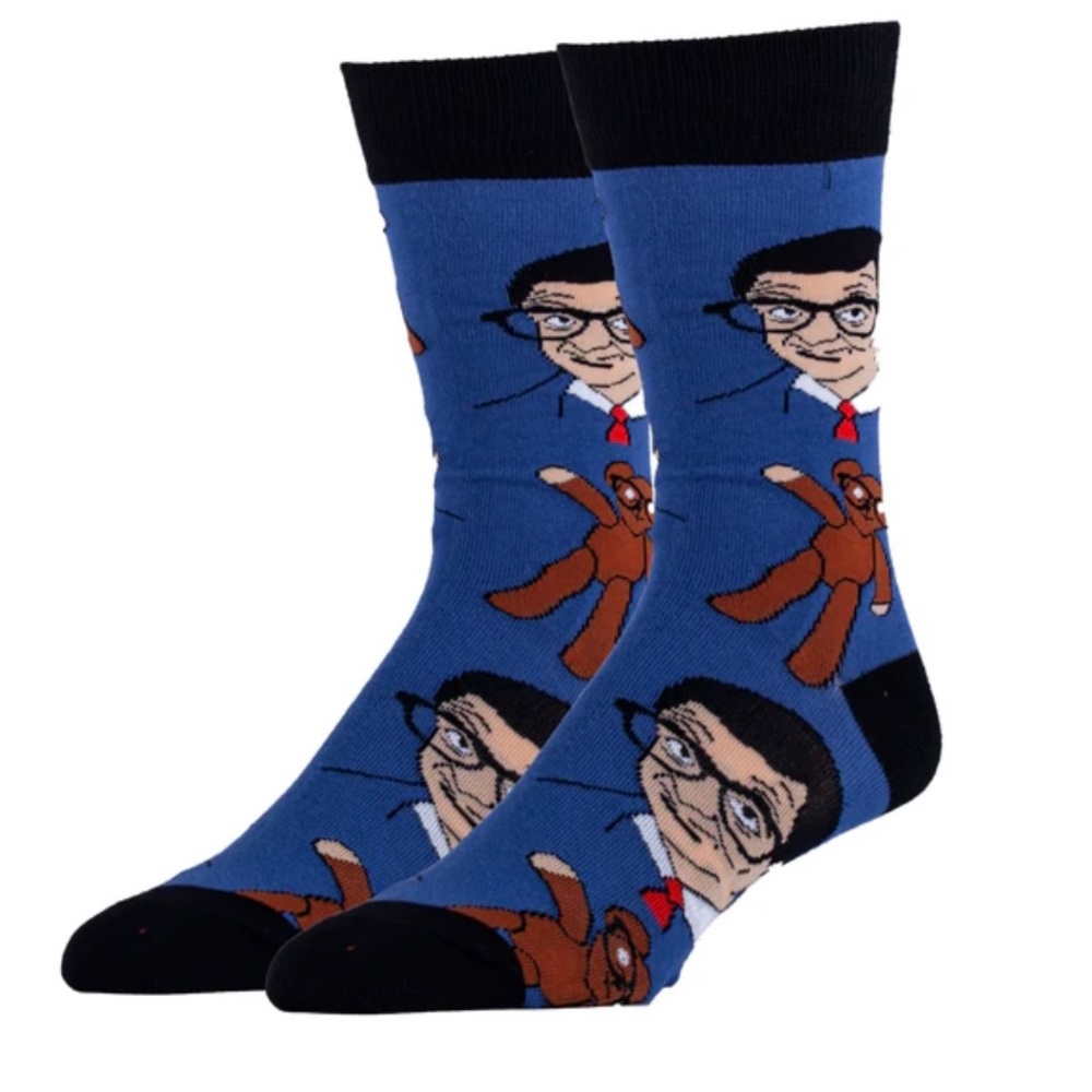 NWT Mr Bean & Teddy Blue Crew Length Socks